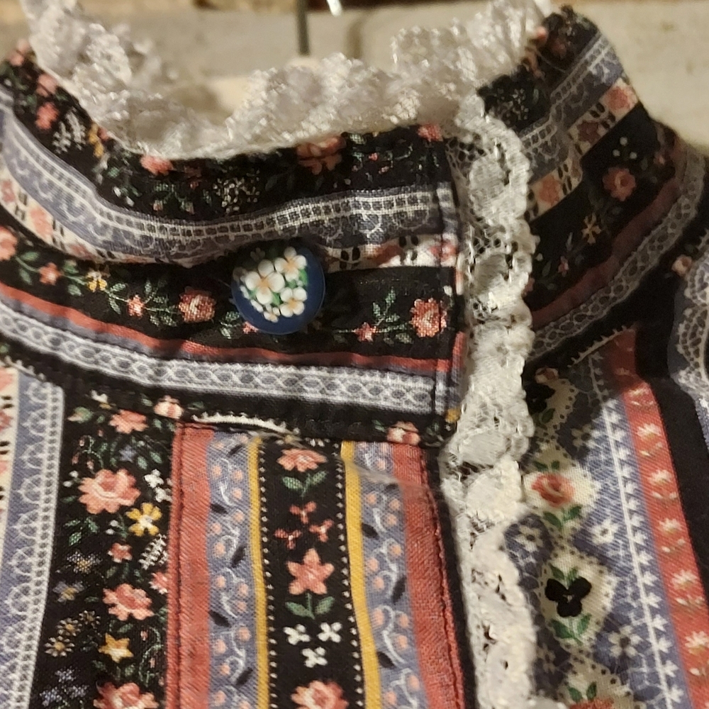 1970's paisley floral cottagecore Western blouse - Picture 13 of 16